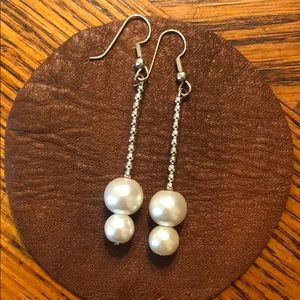 Handmade sterling silver and white pearls